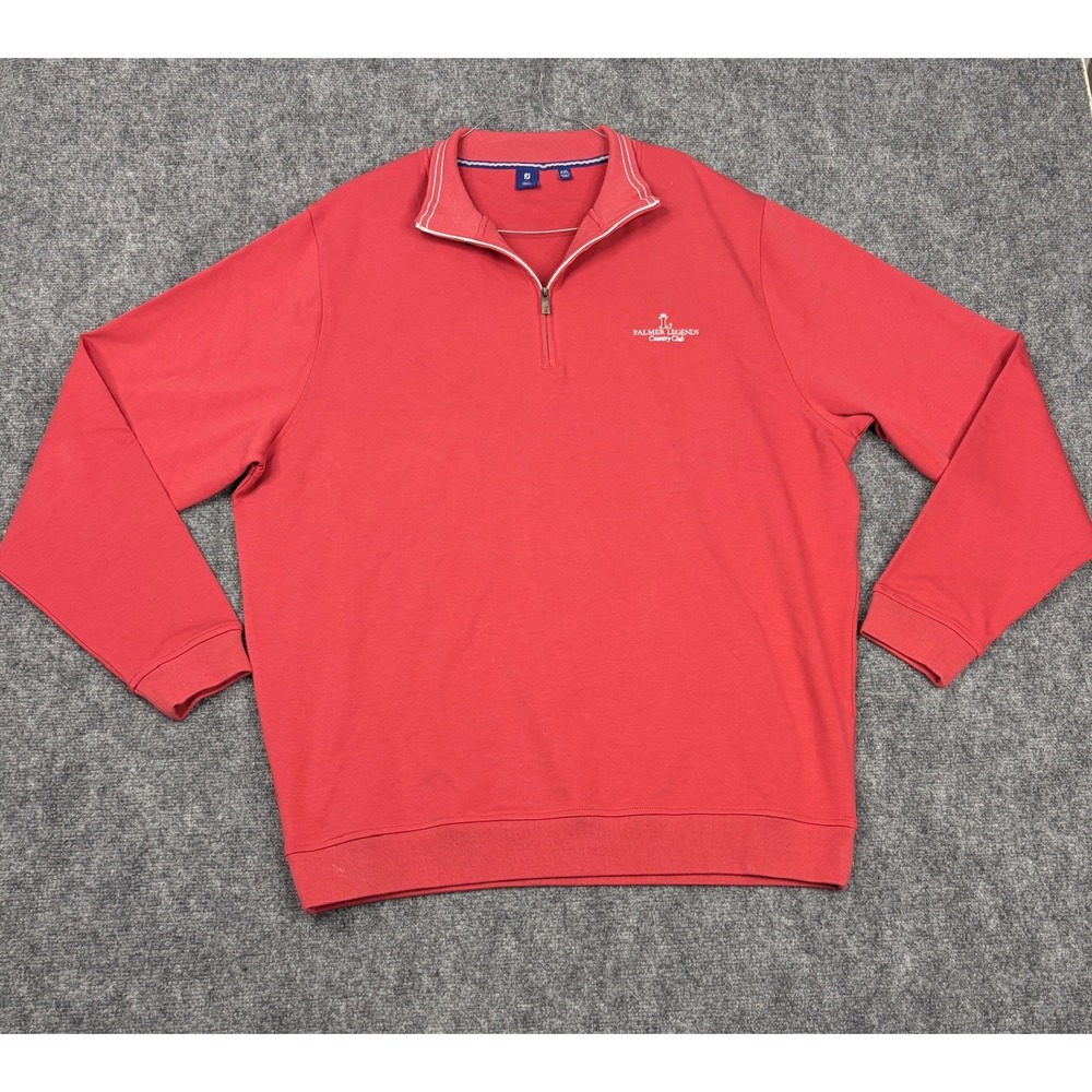 FootJoy 1857 Mens XXL Red Palmer Legends Country Club Quarter Zip Pullover